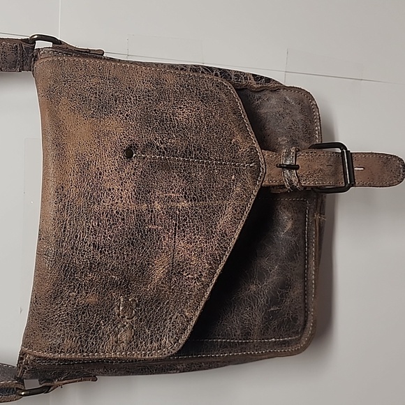 BED STU Venice Beach Distressed Handmade Leather Crossbody messenger Saddlebag. - Picture 9 of 10